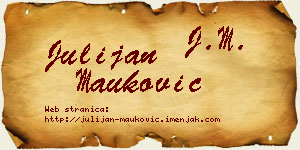 Julijan Mauković vizit kartica